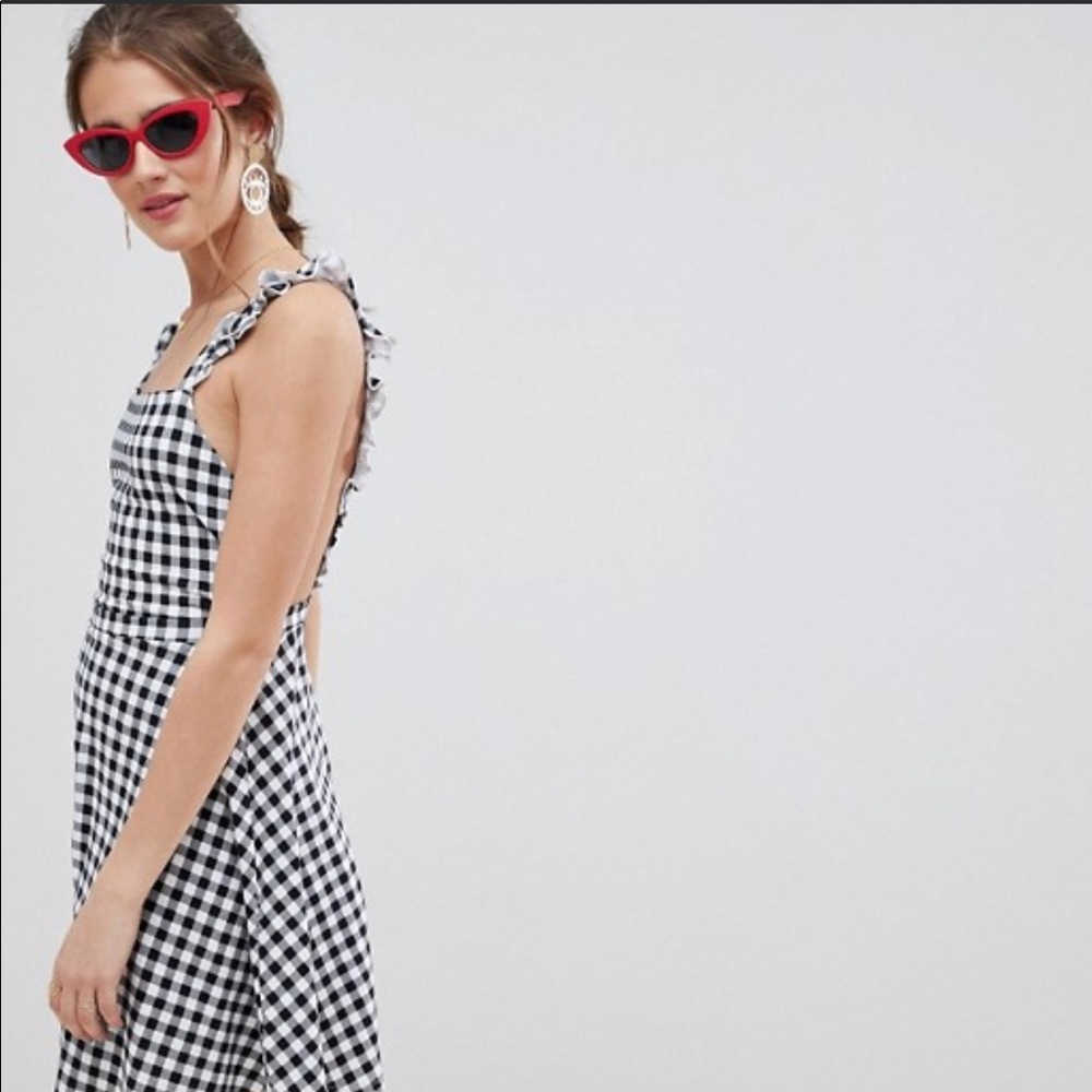 ASOS DESIGN gingham pinafore mini sundress